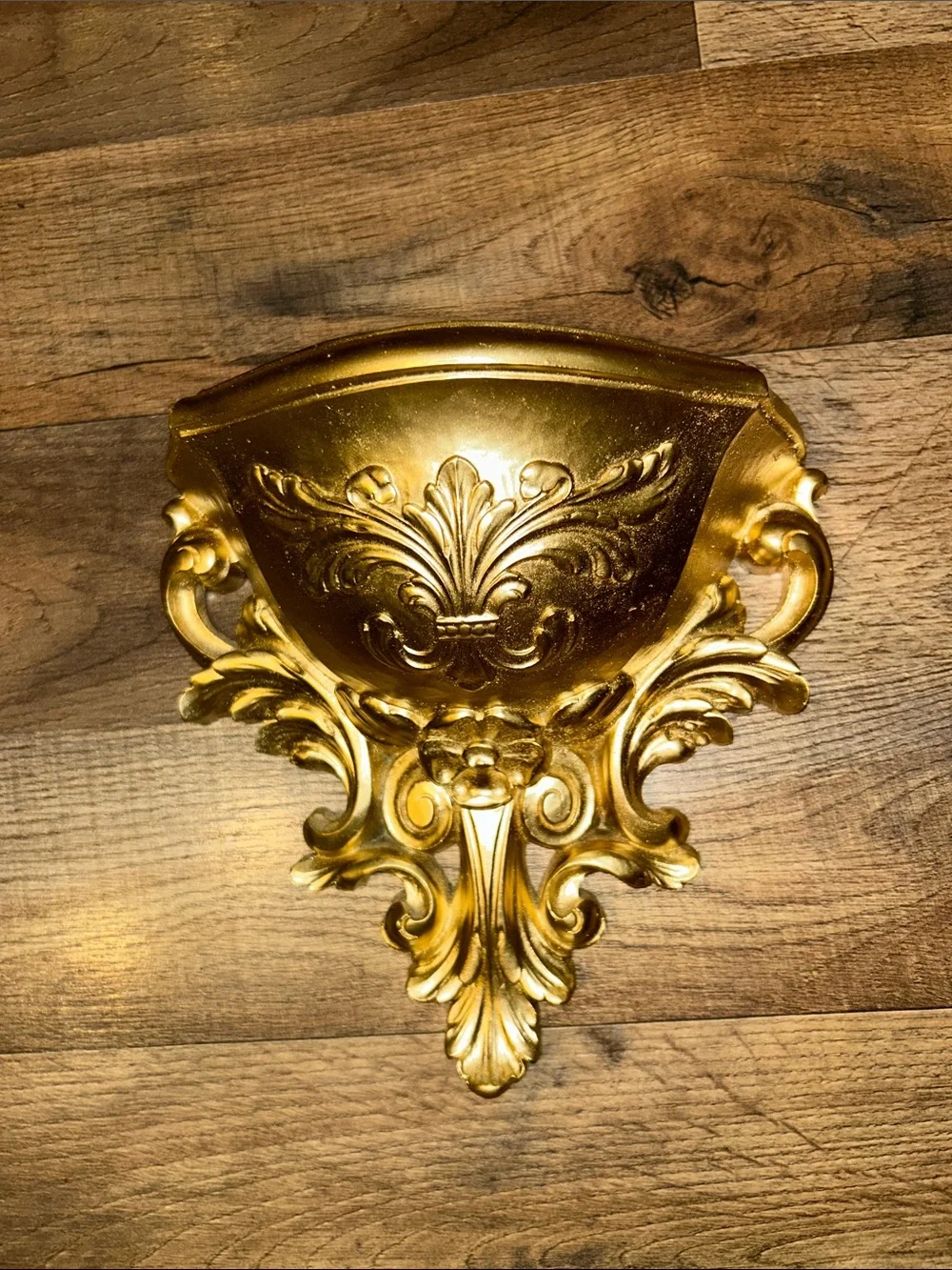 MCM Home Interiors Ornate Gold Wall Pocket Planter